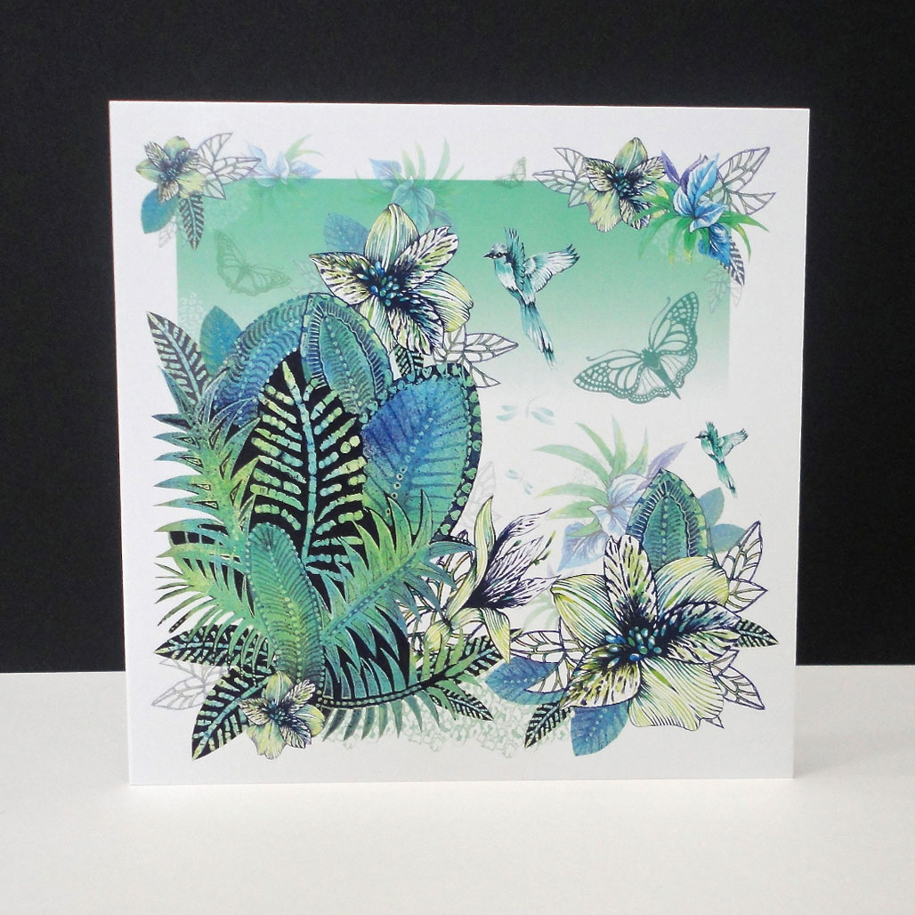 Tropical Forest Scene Single Card