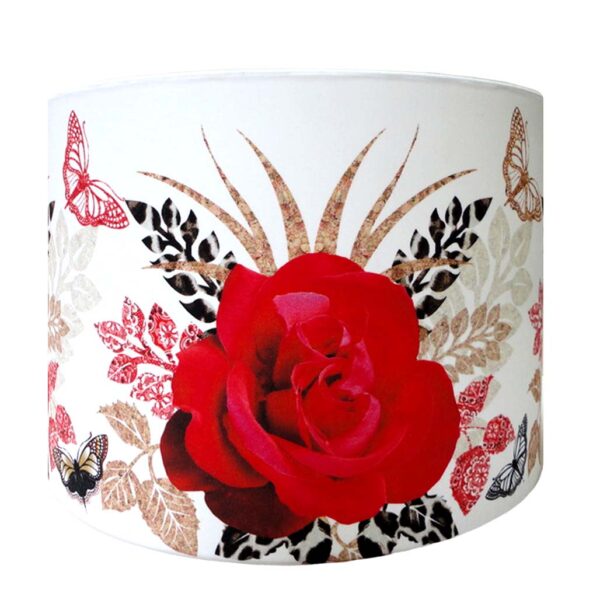 Red Rose Display Table Lampshade - Handmade