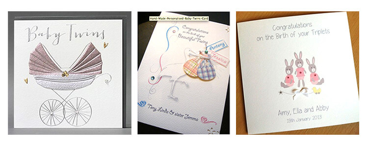 New Handmade Baby Cards Twins & Triplets