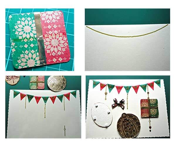 Christmas Bunting & Bauble card 4