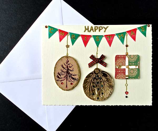 Christmas Bunting & Bauble card 8