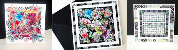 Monochrome decorque cards