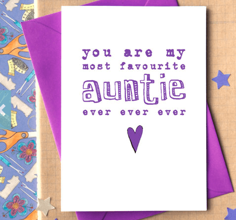 Purple Handmade Aunt Card