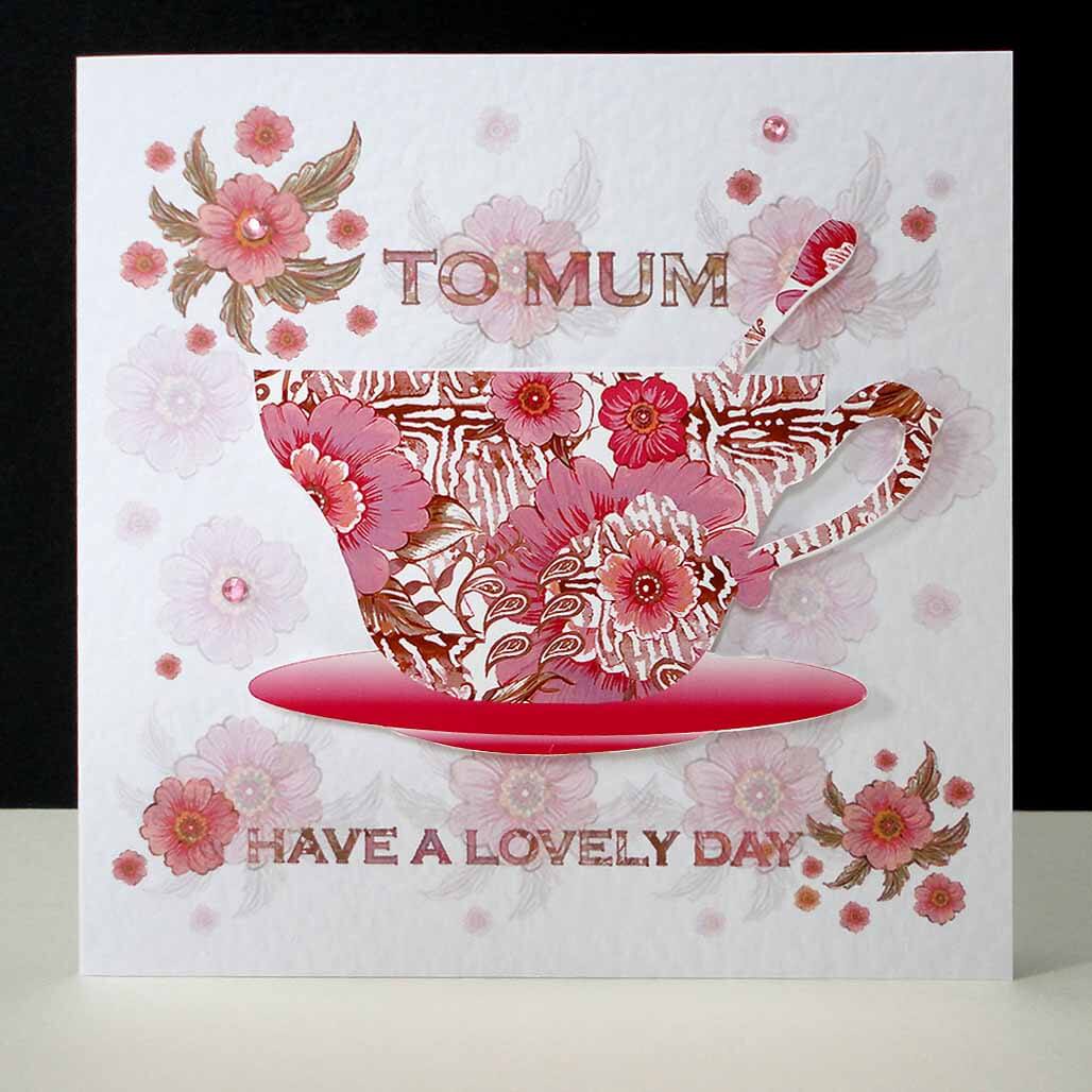 mothers day pink teacup saucer card decorque cards teacup mother s day card template