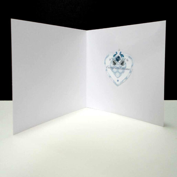 Antique Rose Heart - Handmade Silver Wedding Anniversary Card.