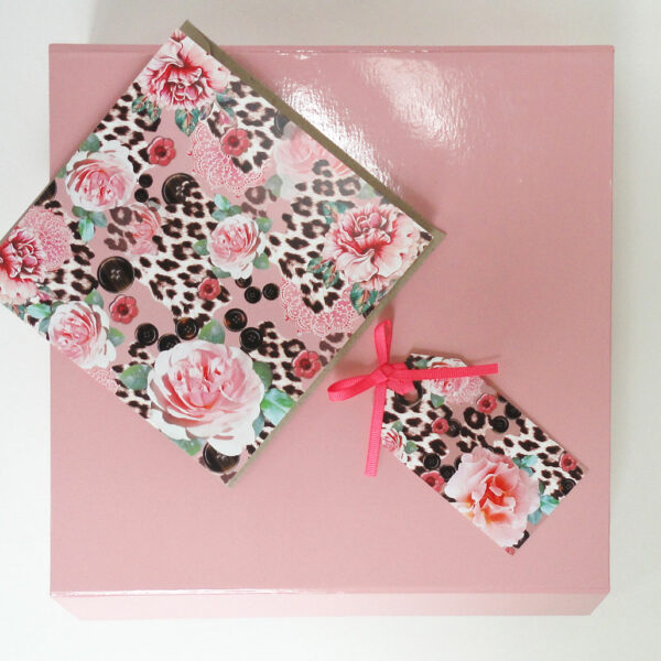 Pink Rose Cork Coaster Gift Set