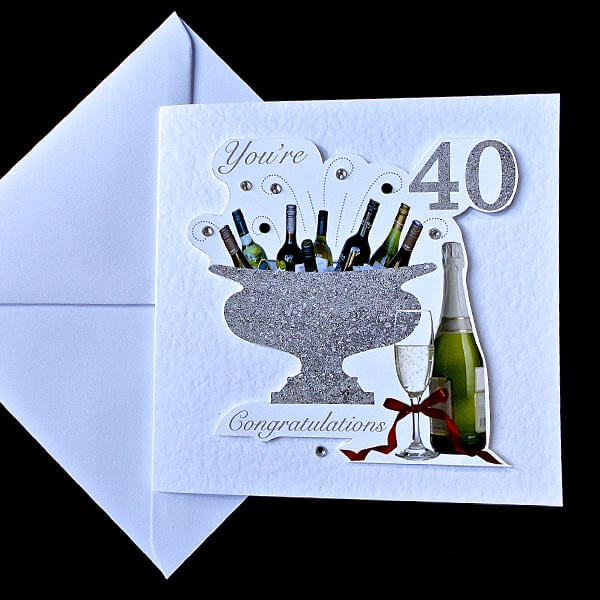 Celebration Bottles 40th Handmade Birthday Card