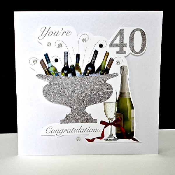 Celebration Bottles 40th Handmade Birthday Card