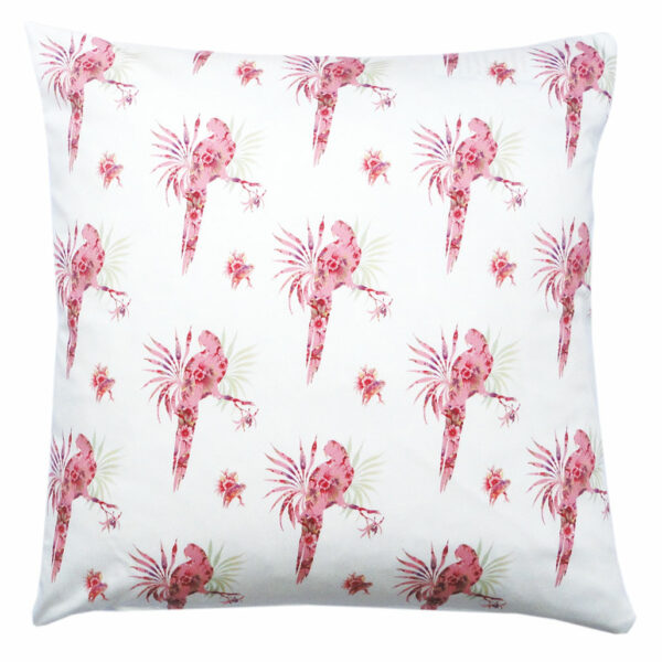 Pink Paradise Spaced Parrot Cushion