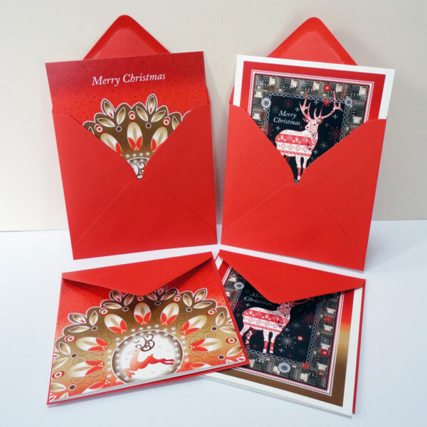 Christmas Reindeer Display - Festive Greeting Cards