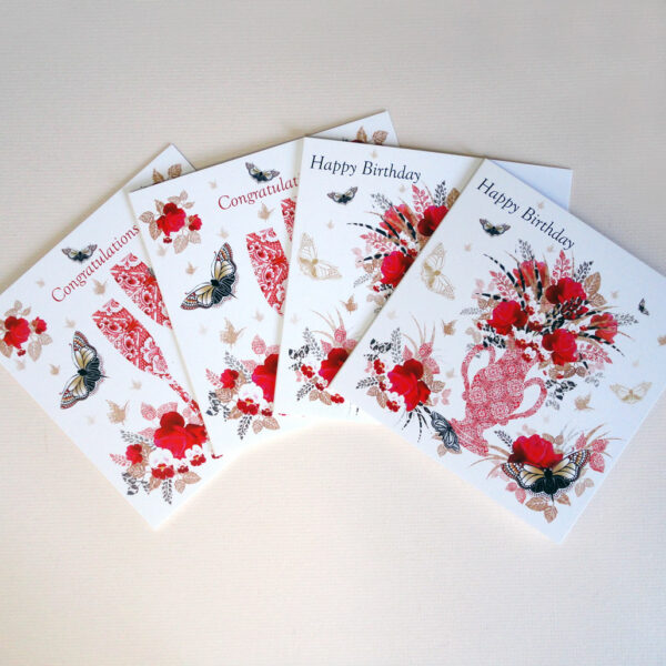 Decorque Red Rose Display - Greeting Cards