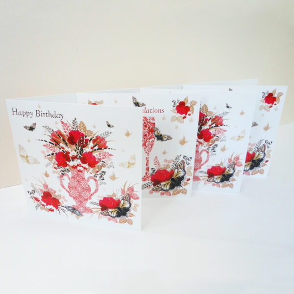 Decorque Red Rose Display - Greeting Cards