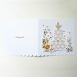 Golden Wedding Anniversary Cake and Champagne Handmade Card