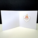 Coral Rose Three Heart Wedding Day Card
