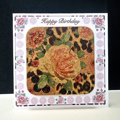 Pink Rose & Skin Print Coaster Card