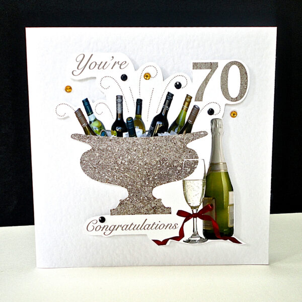 Celebration Bottles 70th Birthday Card