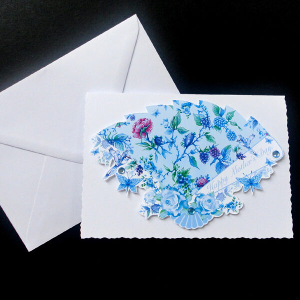 Chintz Anglais Fan Handmade -Mother's Day Card