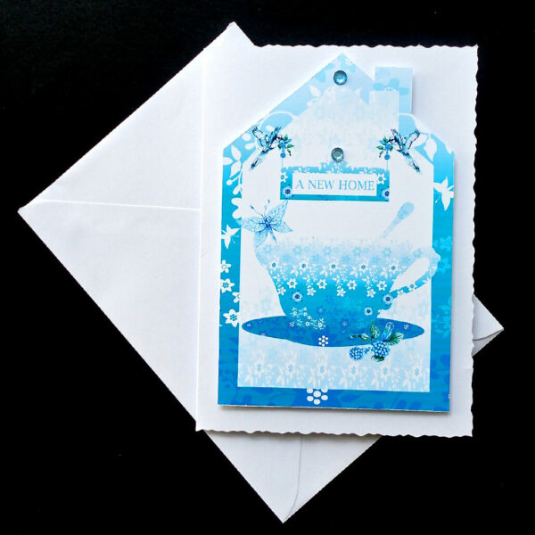 New Home Turquoise Floral Card