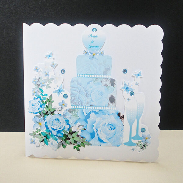 Blue Rose Wedding Day card