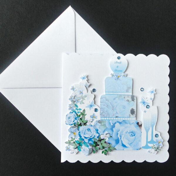 Blue Rose Wedding Day card