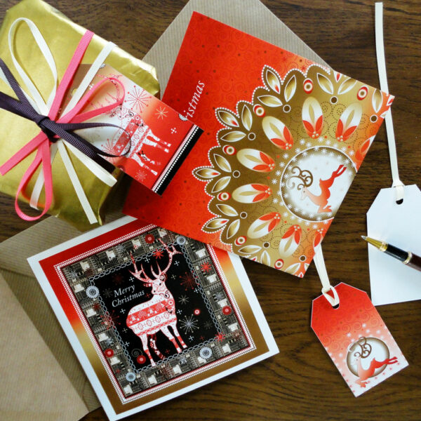 Christmas Reindeer Display - Greeting Cards and Tags