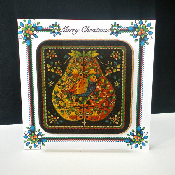 Christmas Partridge in a Pear Tree Coaster Card