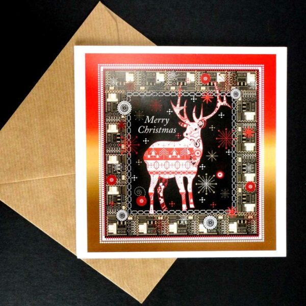 Ikat Reindeer Christmas Card