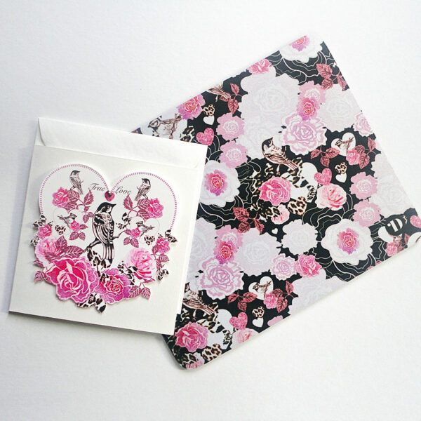 Valentine's- Pink Rose Mouse Mat and Single Card