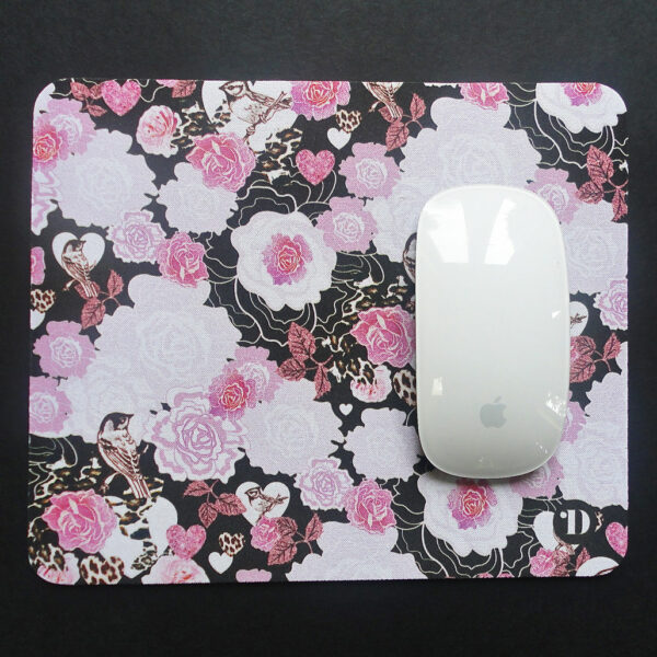 Valentine's- Pink Rose Mouse Mat and Single Card