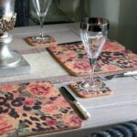 Two Pink Rose & Skin Square Cork Placemats