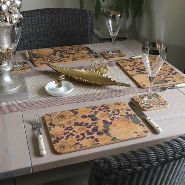 Two Yellow Rose & Skin Cork Placemats