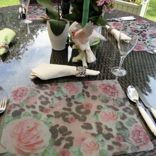 Two Pink Skin Heaven Plastic Placemats