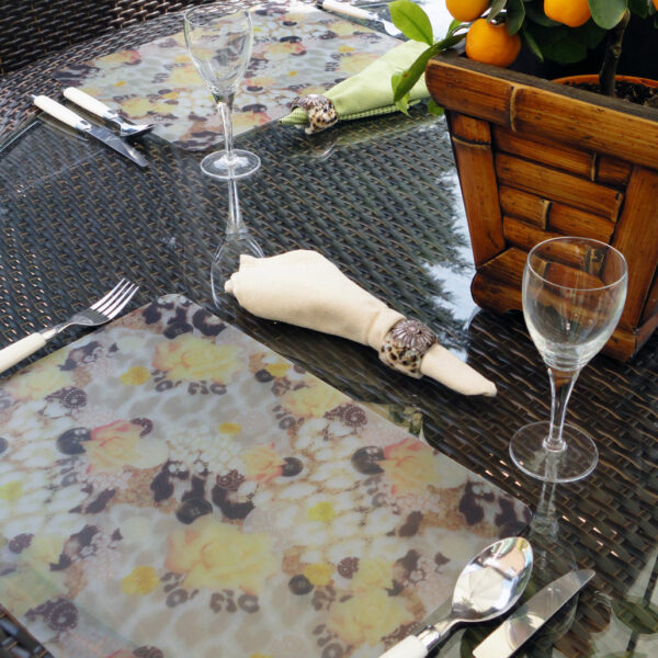 Two Soft Skin Blush Plastic Placemats