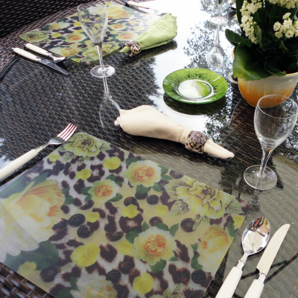 Two Yellow Skin Heaven Plastic Placemats