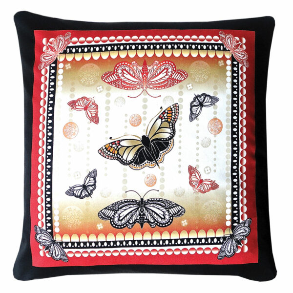 Red and Black Butterfly Cushion