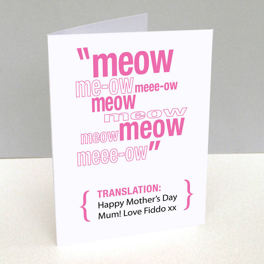 mothers day pet dog card cat daughter