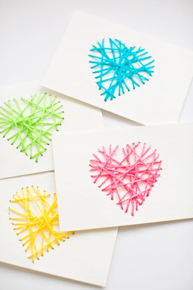 String Heart Yarn Cards