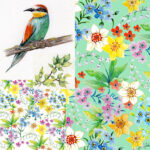 A Bee-eater Bird in Pattern - Hand painted Card - Image 3