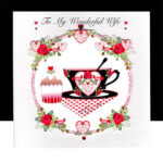 A Luxury Happy Valentines Day - My Wonderful Wife - Red Roses Handmade Card