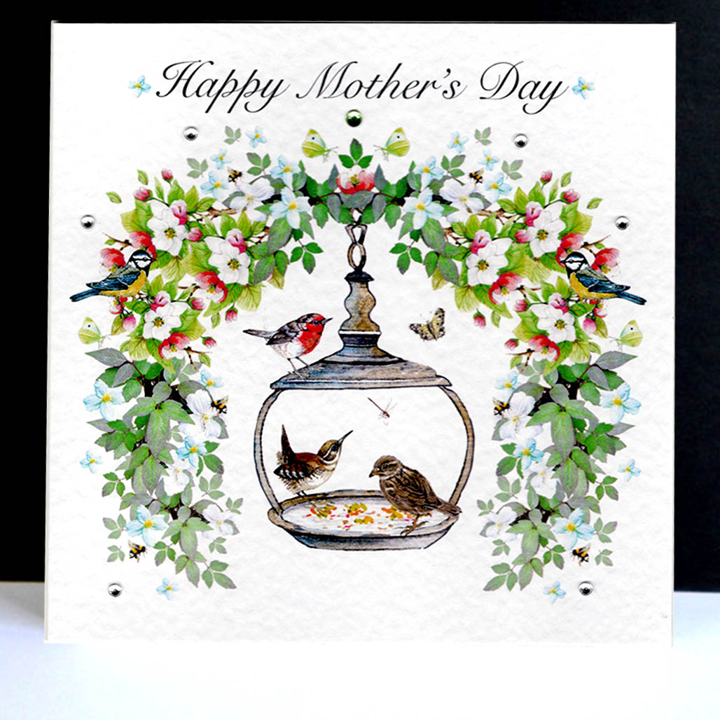 New Garden Feeder MD main A Happy Mother's Day - Garden Bird Feeder Handpainted Card - Image 1
