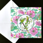A Chatter of Parakeets in Pattern Handmade Card - Image 2