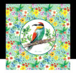 A Bee-eater Bird in Pattern - Hand painted Card