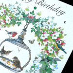 A Happy Birthday– Garden Bird Feeder Handpainted Card - Image 3