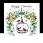 A Happy Birthday– Garden Bird Feeder Handpainted Card